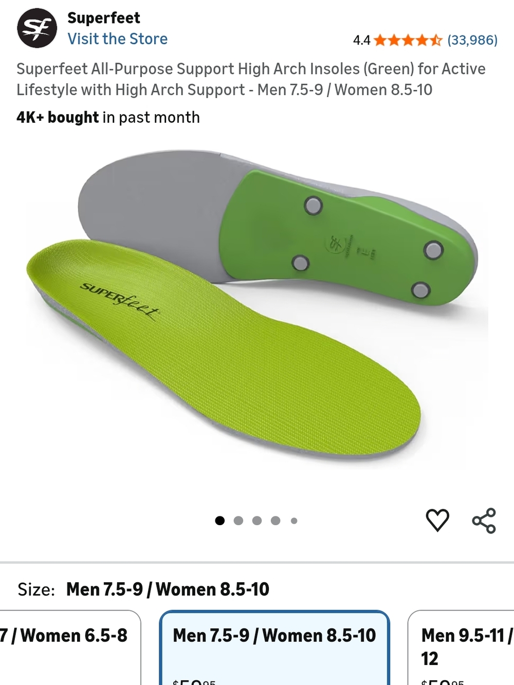 Superfeet Green High-Arch Insoles